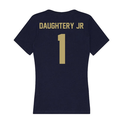 UC Davis - NCAA Men's Basketball : Carl Daughtery Jr - Women's V-Neck T-Shirt-1