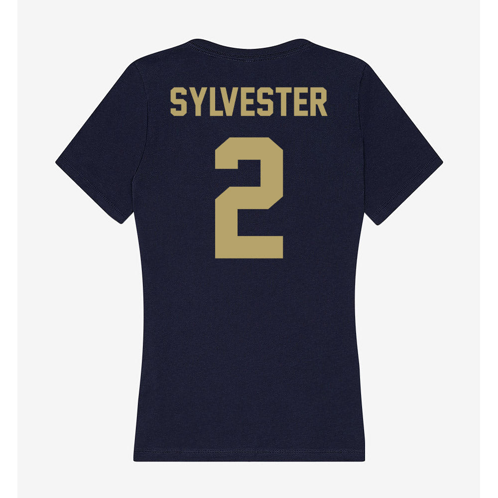 UC Davis - NCAA Football : Chauncey Sylvester - Women's V-Neck T-Shirt-1