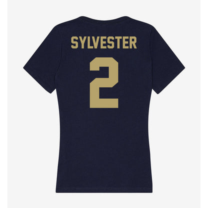 UC Davis - NCAA Football : Chauncey Sylvester - Women's V-Neck T-Shirt-1