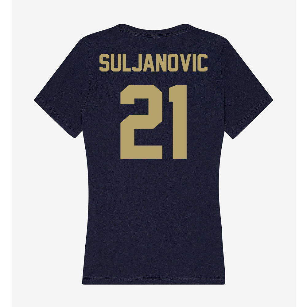 UC Davis - NCAA Men's Basketball : Omer Suljanovic - Women's V-Neck T-Shirt-1