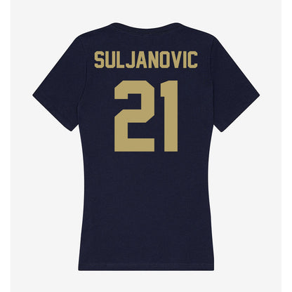 UC Davis - NCAA Men's Basketball : Omer Suljanovic - Women's V-Neck T-Shirt-1