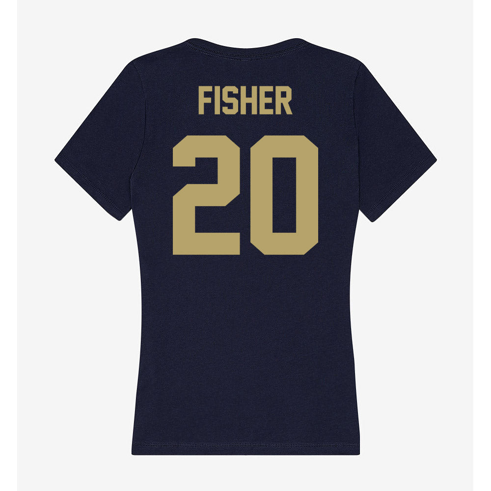 UC Davis - NCAA Football : Jordan Fisher - Women's V-Neck T-Shirt-1