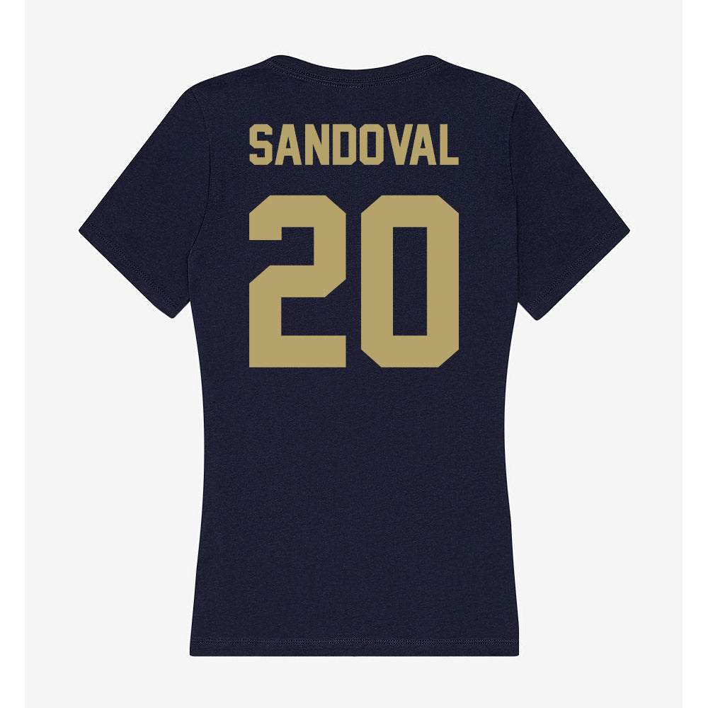 UC Davis - NCAA Women's Soccer : Karla Sandoval - Women's V-Neck T-Shirt-1
