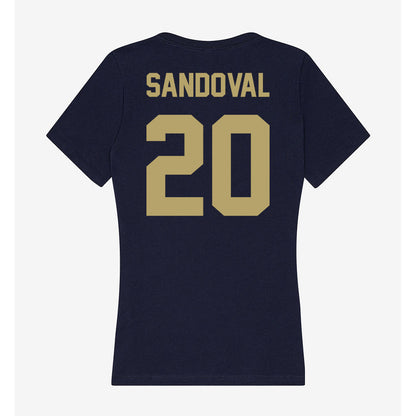 UC Davis - NCAA Women's Soccer : Karla Sandoval - Women's V-Neck T-Shirt-1