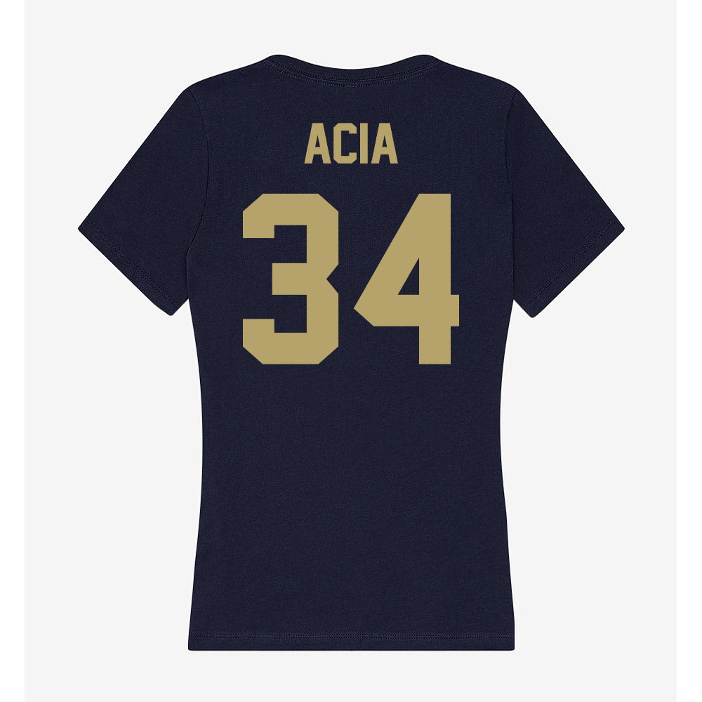 UC Davis - NCAA Football : Kai Acia - Women's V-Neck T-Shirt-1