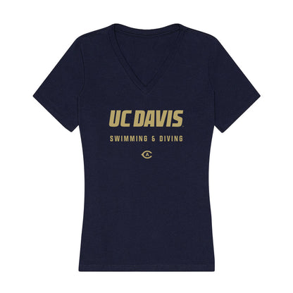 UC Davis - NCAA Women's Swimming & Diving : Katherine Lim - Women's V-Neck T-Shirt-0