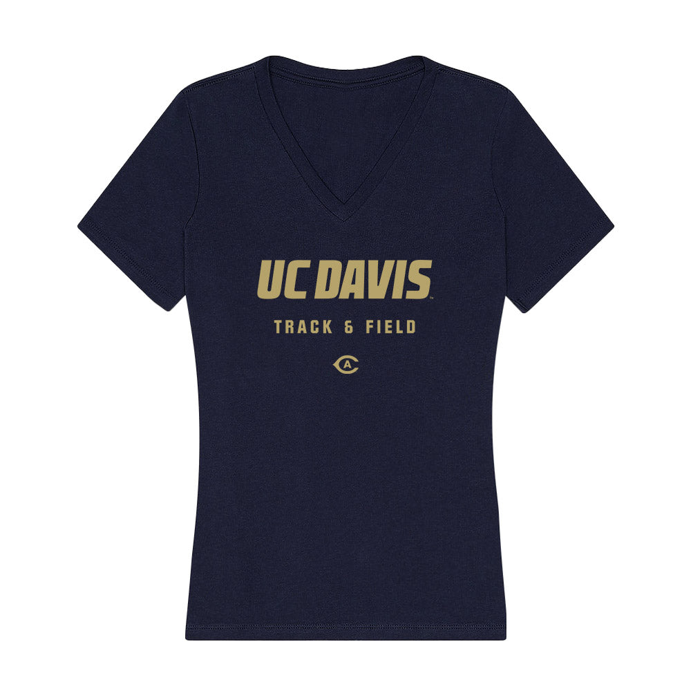 UC Davis - NCAA Women's Track & Field : Ningning O’Brien - Women's V-Neck T-Shirt-0