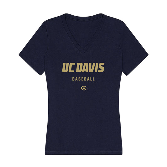 UC Davis - NCAA Baseball : Houston Hirschkorn - Women's V-Neck T-Shirt-0