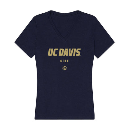 UC Davis - NCAA Men's Golf : Lequan Wang - Women's V-Neck T-Shirt-0