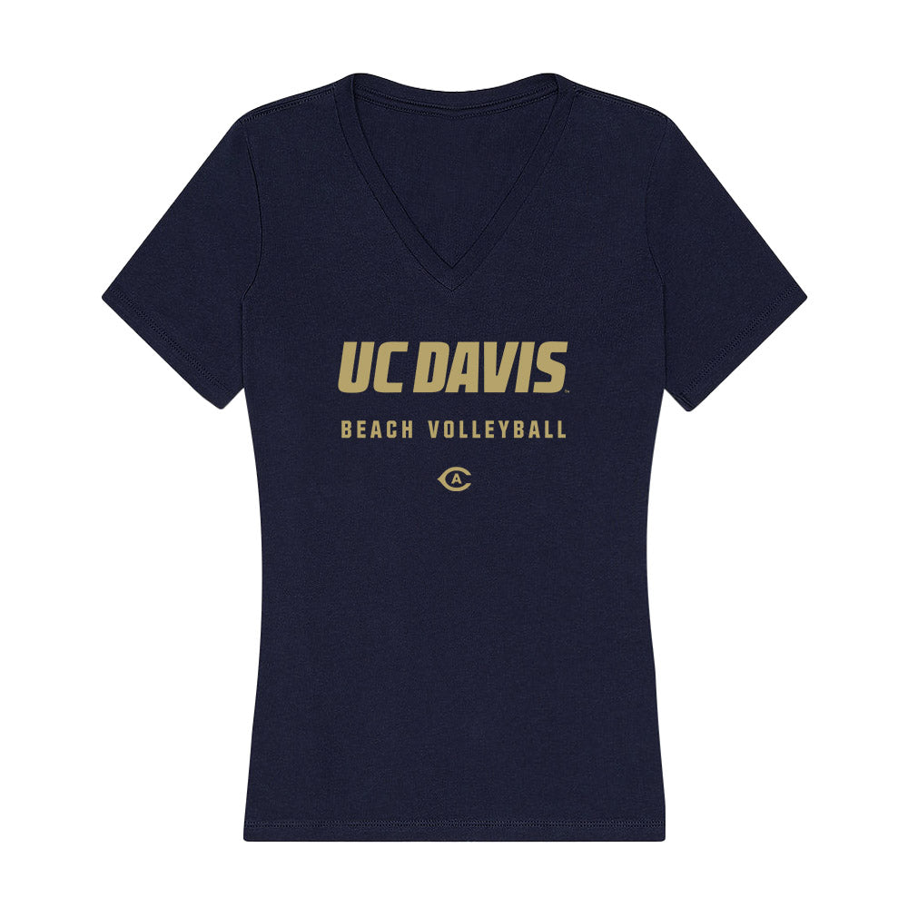 UC Davis - NCAA Beach Volleyball : Skye Smolinski - Women's V-Neck T-Shirt-0