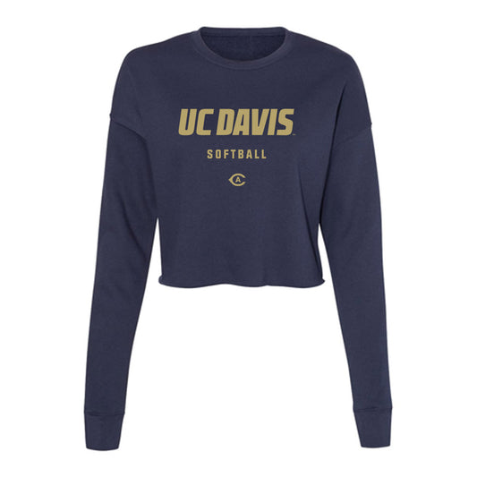 UC Davis - NCAA Softball : Taylor Sloss - Women's Cropped Crew Fleece-0