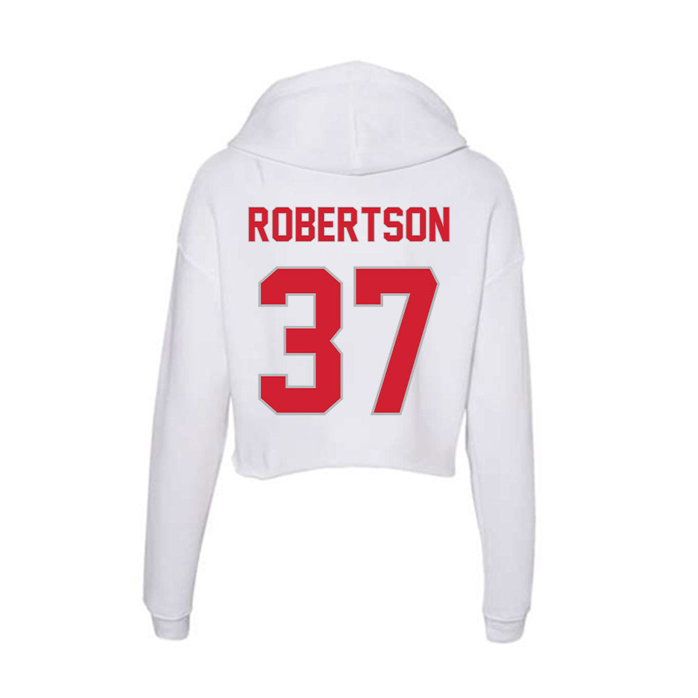 Western Kentucky - NCAA Baseball : Aaron Robertson - Women's Crop Fleece Hoodie-1