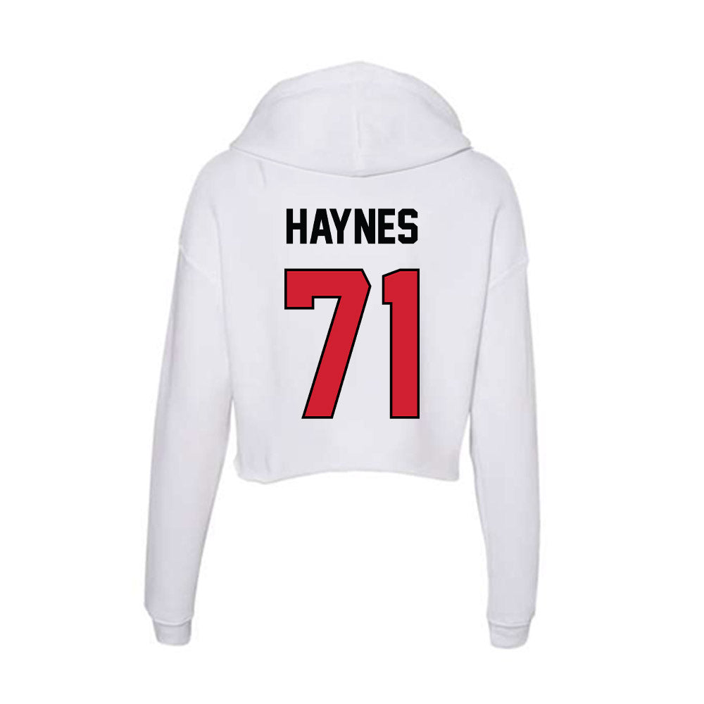 UNLV - NCAA Football : Ed Haynes - Women's Crop Fleece Hoodie-1