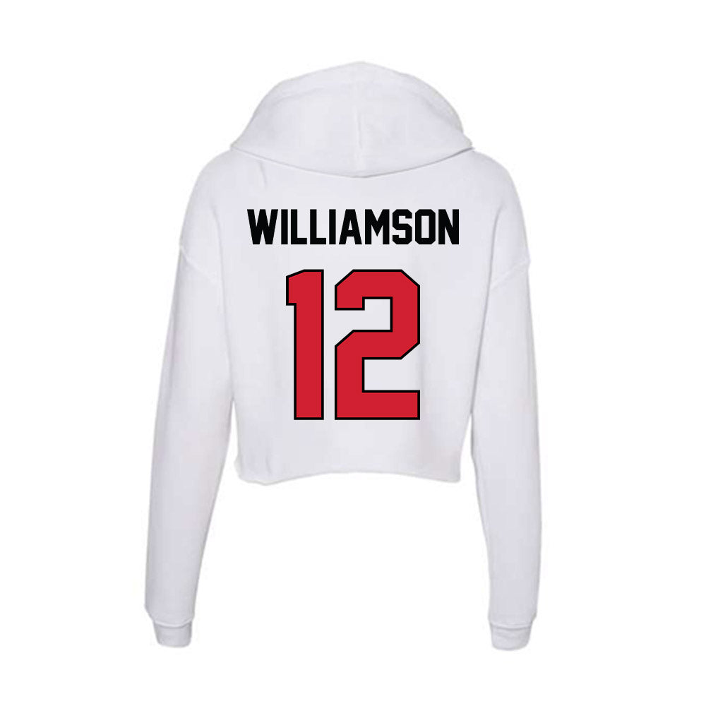 UNLV - NCAA Men's Basketball : Issac Williamson - Women's Crop Fleece Hoodie-1