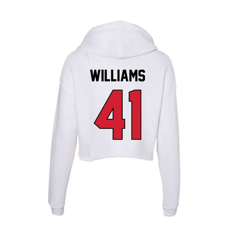 UNLV - NCAA Football : Aveon Williams - Women's Crop Fleece Hooded Sweatshirt-1
