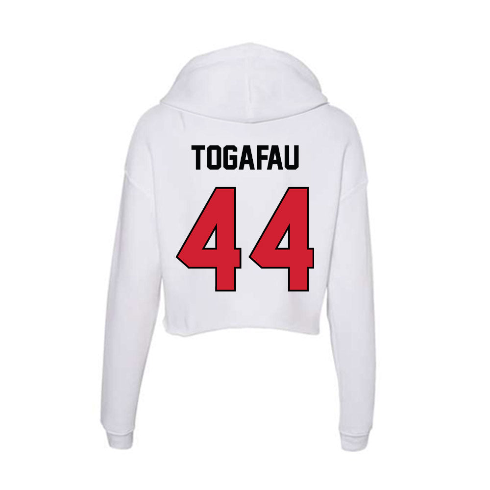 UNLV - NCAA Football : Kal-El Togafau - Women's Crop Fleece Hooded Sweatshirt-1