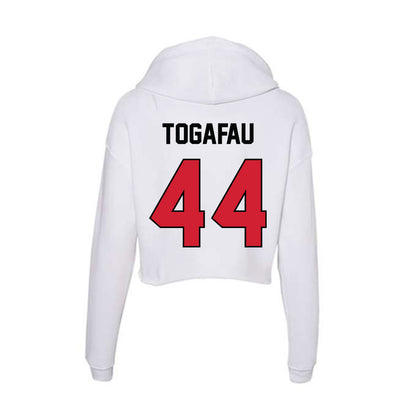 UNLV - NCAA Football : Kal-El Togafau - Women's Crop Fleece Hooded Sweatshirt-1