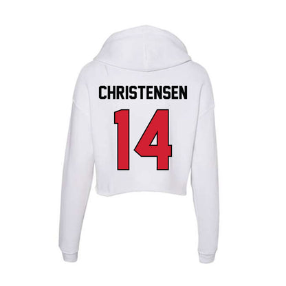 UNLV - NCAA Football : Logan Christensen - Women's Crop Fleece Hooded Sweatshirt-1