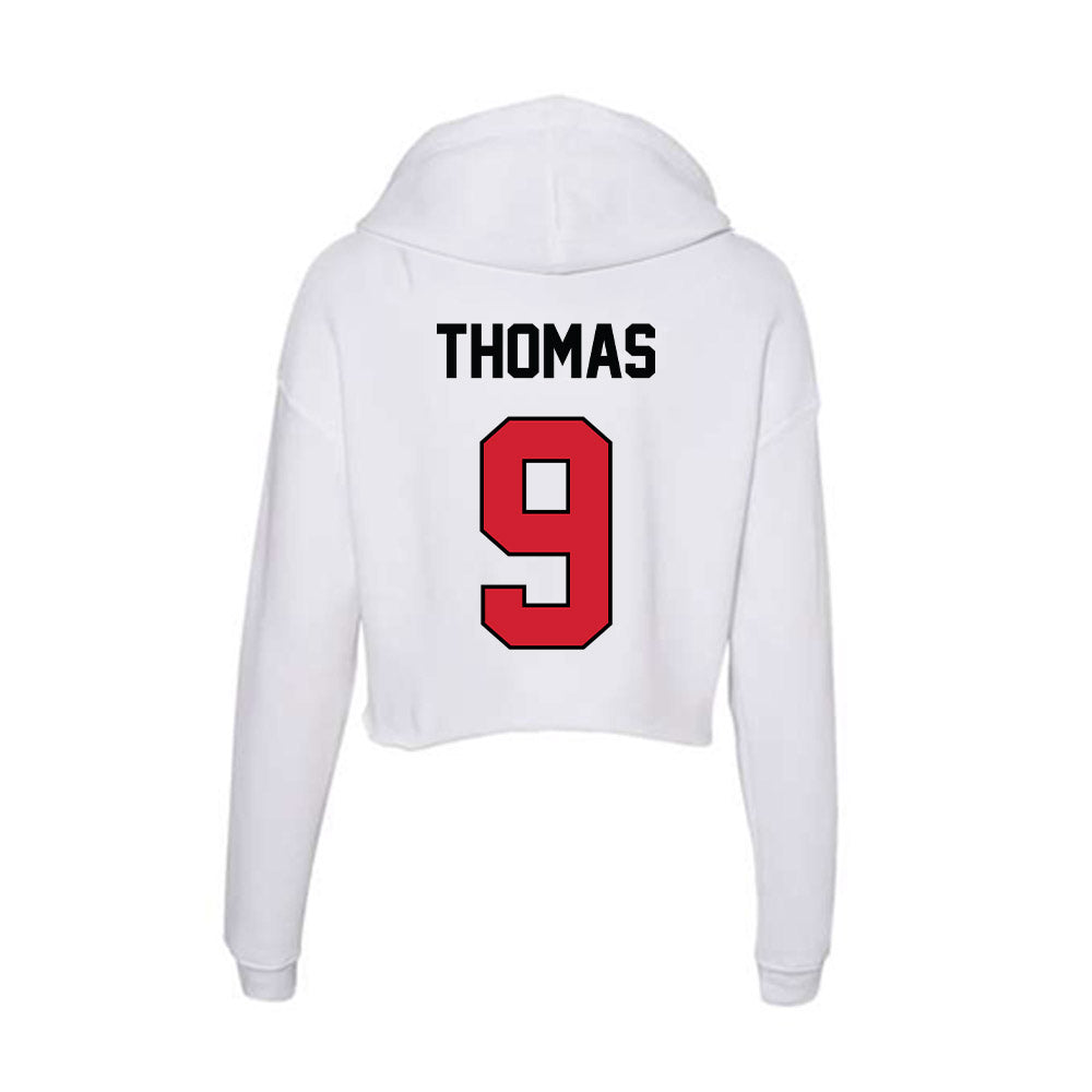 UNLV - NCAA Football : Landen Thomas - Women's Crop Fleece Hooded Sweatshirt-1