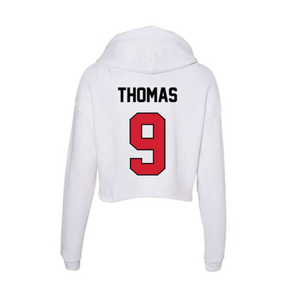 UNLV - NCAA Football : Landen Thomas - Women's Crop Fleece Hooded Sweatshirt-1