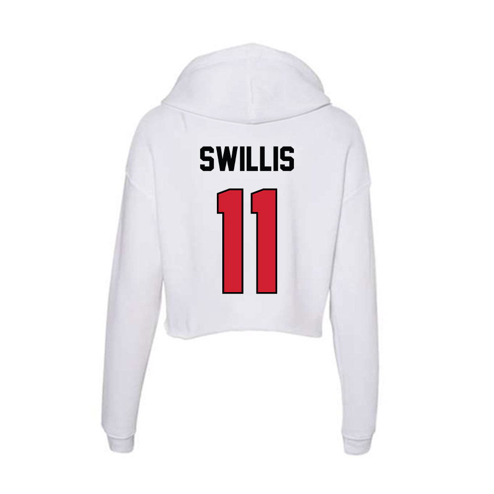 UNLV - NCAA Women's Basketball : Alexis Swillis - Women's Crop Fleece Hoodie-1