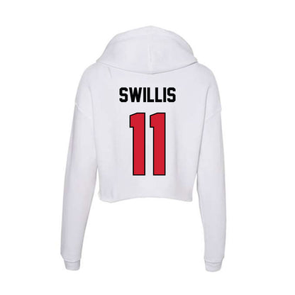 UNLV - NCAA Women's Basketball : Alexis Swillis - Women's Crop Fleece Hoodie-1