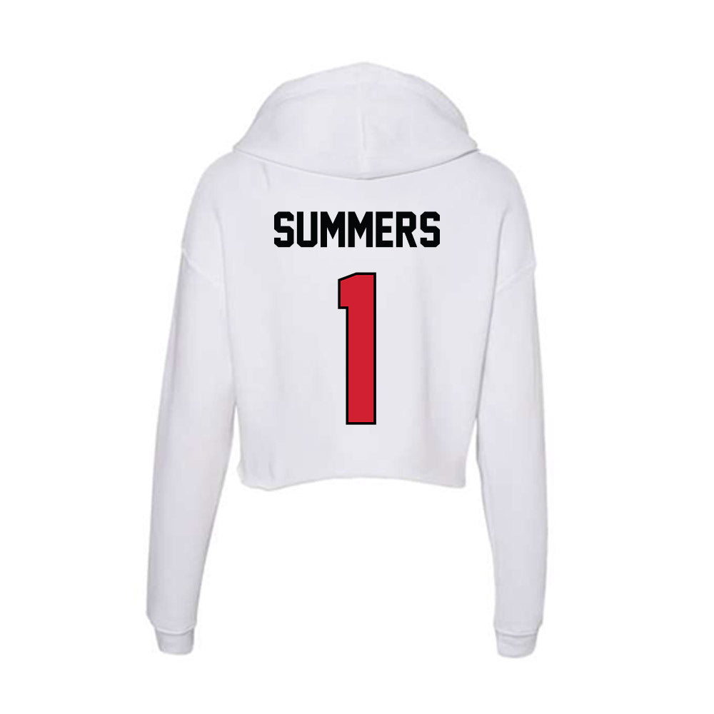 UNLV - NCAA Women's Basketball : Sydni Summers - Women's Crop Fleece Hoodie-1