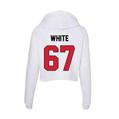 UNLV - NCAA Football : Malik White - Women's Crop Fleece Hooded Sweatshirt-1