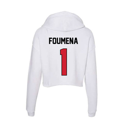 UNLV - NCAA Men's Basketball : Jeremy Foumena - Women's Crop Fleece Hooded Sweatshirt-1
