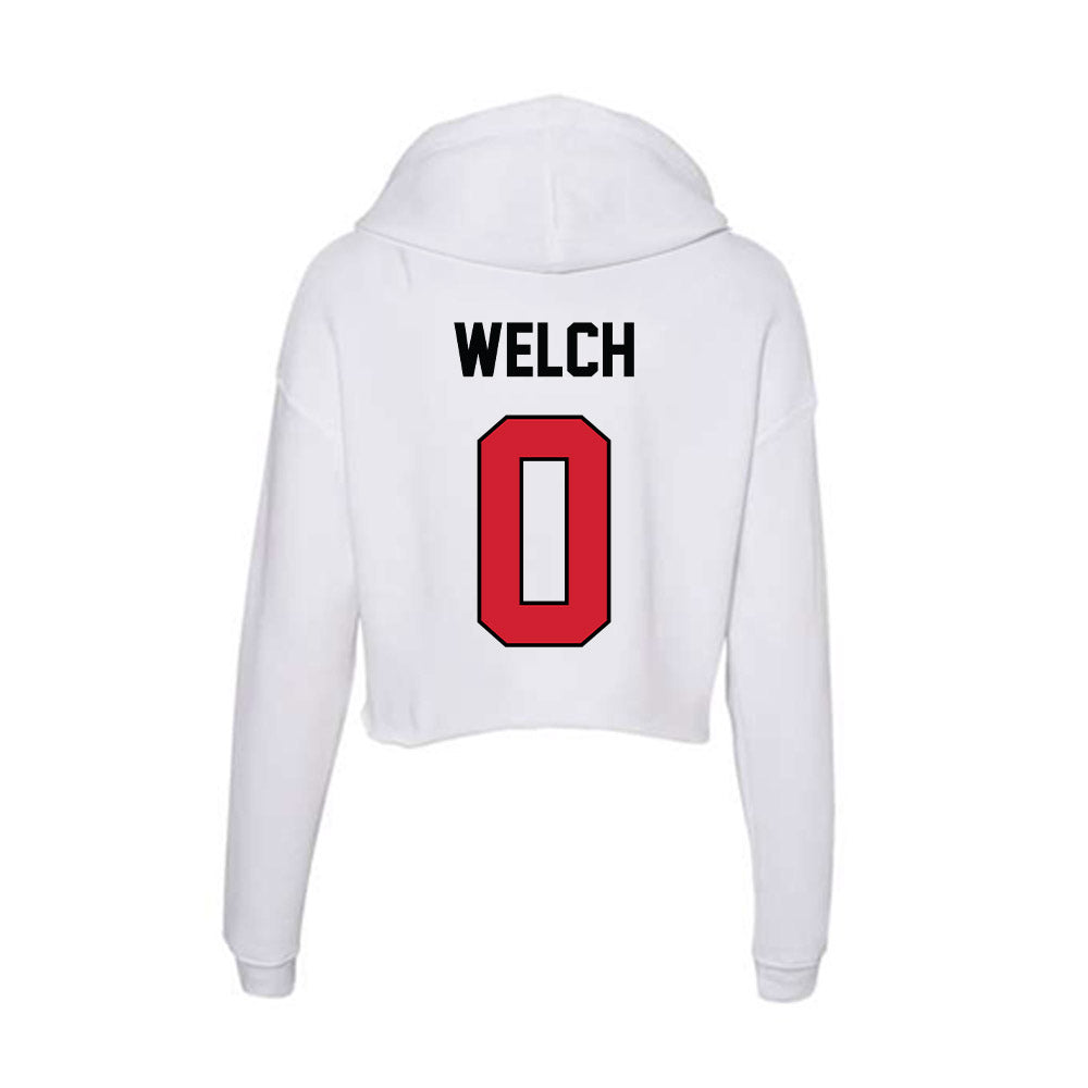 UNLV - NCAA Football : Laterrance Welch - Women's Crop Fleece Hooded Sweatshirt-1