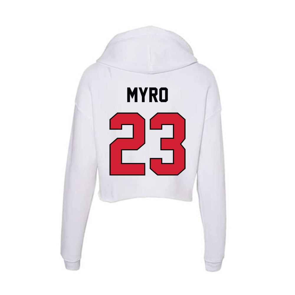 UNLV - NCAA Baseball : Gunnar Myro - Women's Crop Fleece Hoodie-1