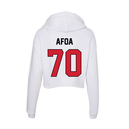 UNLV - NCAA Football : Alekai Afoa - Women's Crop Fleece Hooded Sweatshirt-1