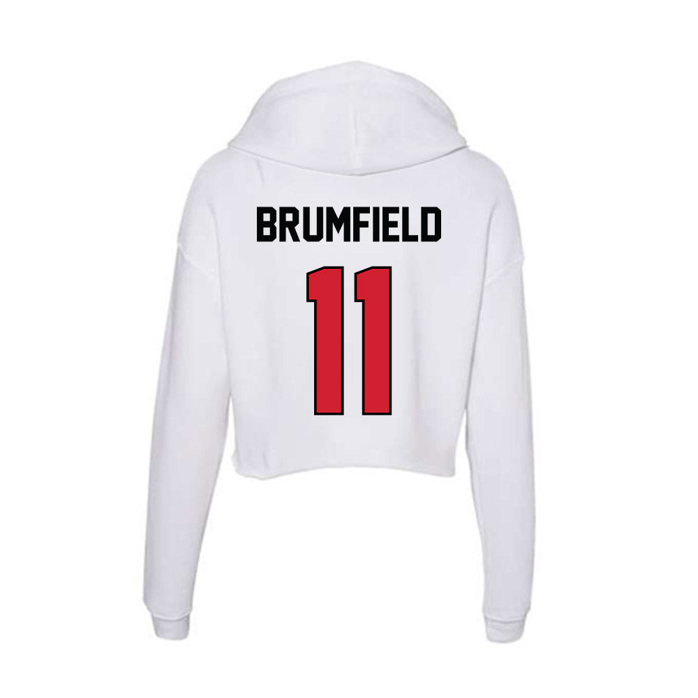 UNLV - NCAA Men's Basketball : Xavier Brumfield - Women's Crop Fleece Hoodie-1