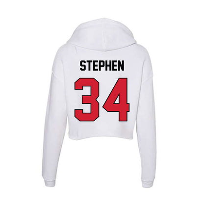 UNLV - NCAA Men's Basketball : Emmanuel Stephen - Women's Crop Fleece Hoodie-1