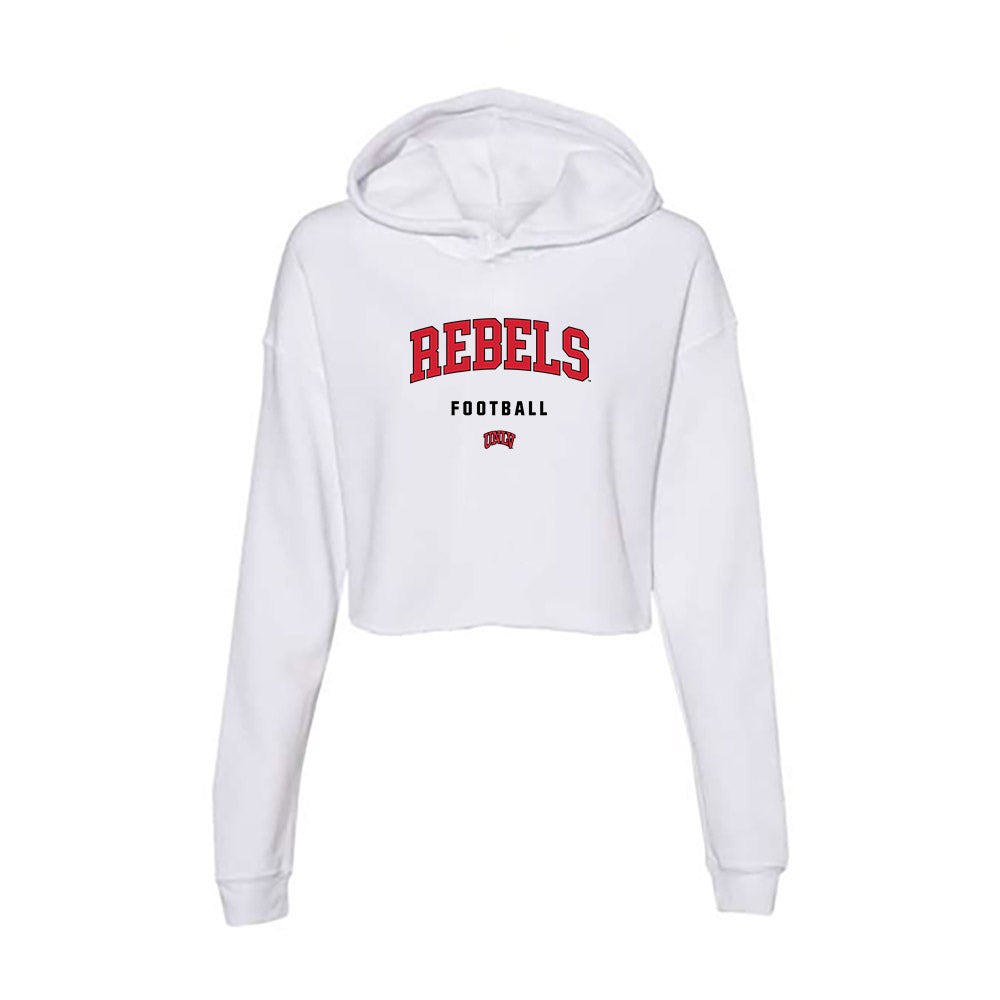 UNLV - NCAA Football : Jesus Garcia II - Women's Crop Fleece Hooded Sweatshirt-0