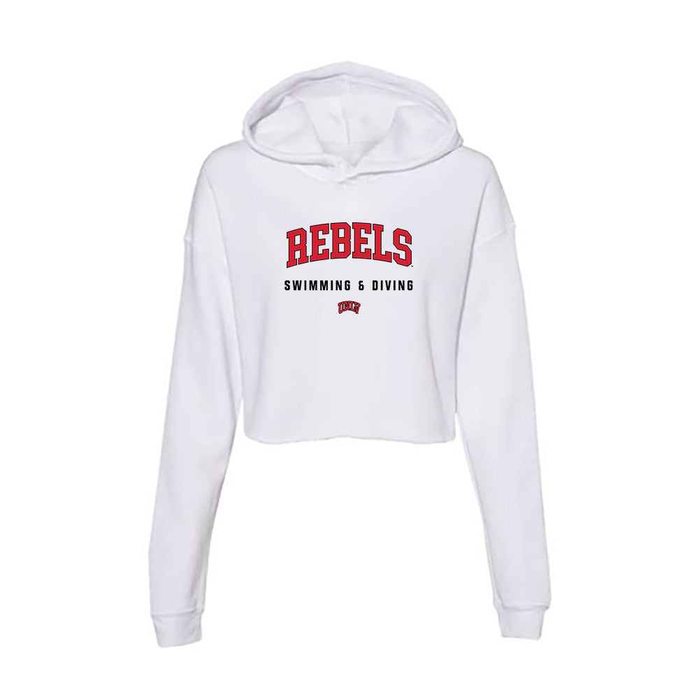 UNLV - NCAA Men's Swimming & Diving : Aidan Favela - Women's Crop Fleece Hoodie-0