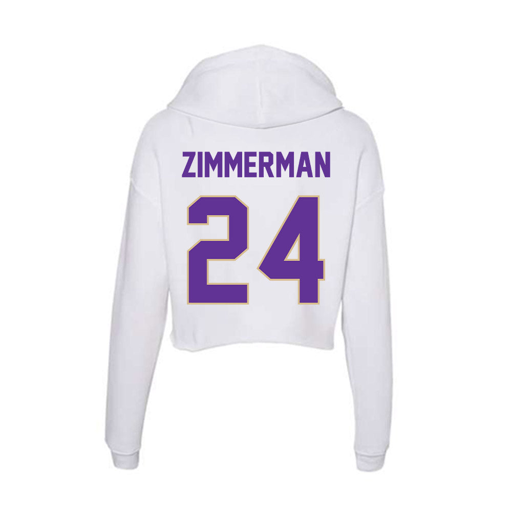 Western Carolina - NCAA Women's Basketball : Justice Zimmerman - Classic Shersey Women's Crop Fleece Hoodie-1