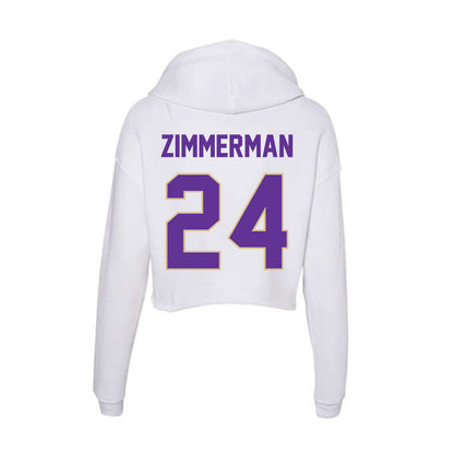 Western Carolina - NCAA Women's Basketball : Justice Zimmerman - Classic Shersey Women's Crop Fleece Hoodie-1