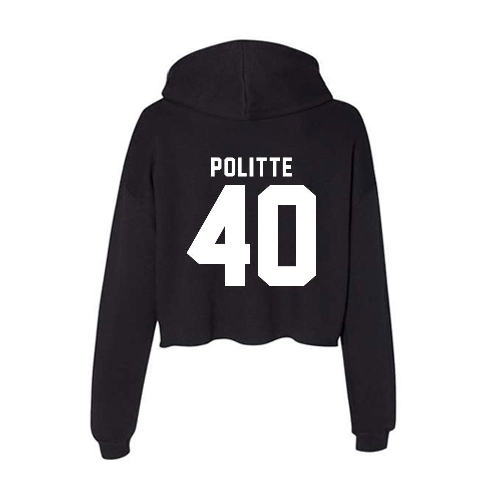 Bradley - NCAA Baseball : Drew Politte - Women's Crop Fleece Hoodie-1