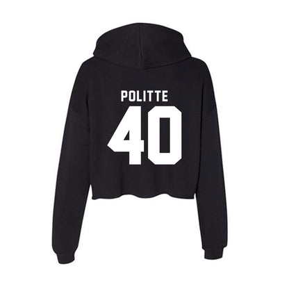 Bradley - NCAA Baseball : Drew Politte - Women's Crop Fleece Hoodie-1
