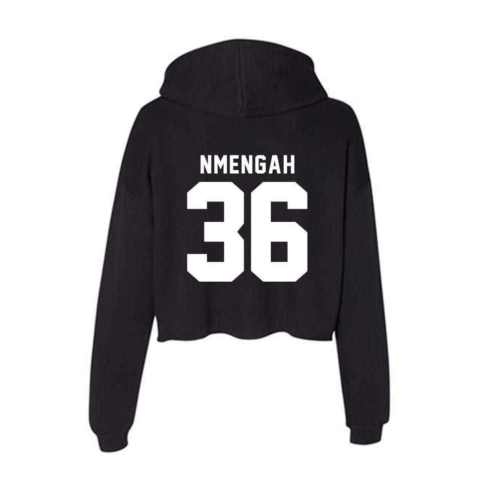 Bradley - NCAA Men's Soccer : Franc Nmengah - Women's Crop Fleece Hoodie-1