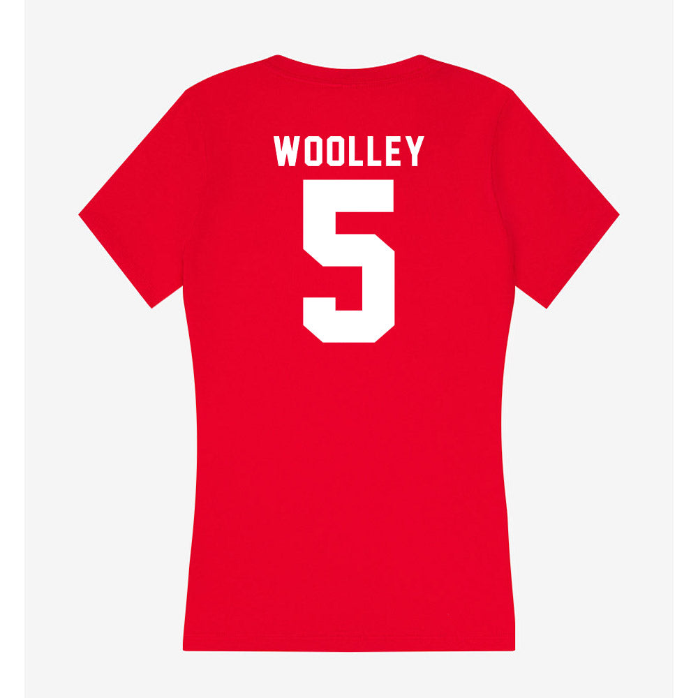 Bradley - NCAA Men's Soccer : Dom Woolley - Women's V-Neck T-Shirt-1