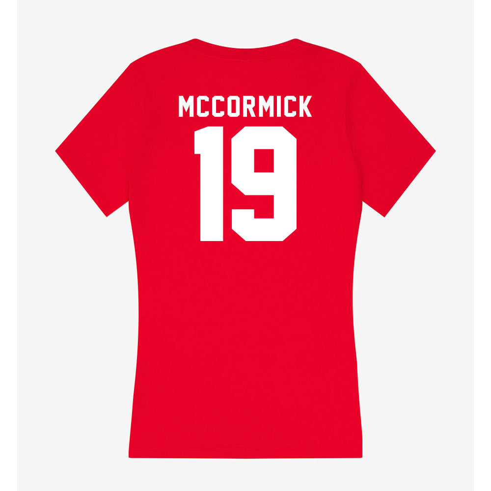 Bradley - NCAA Baseball : Colin McCormick - Women's V-Neck T-Shirt-1