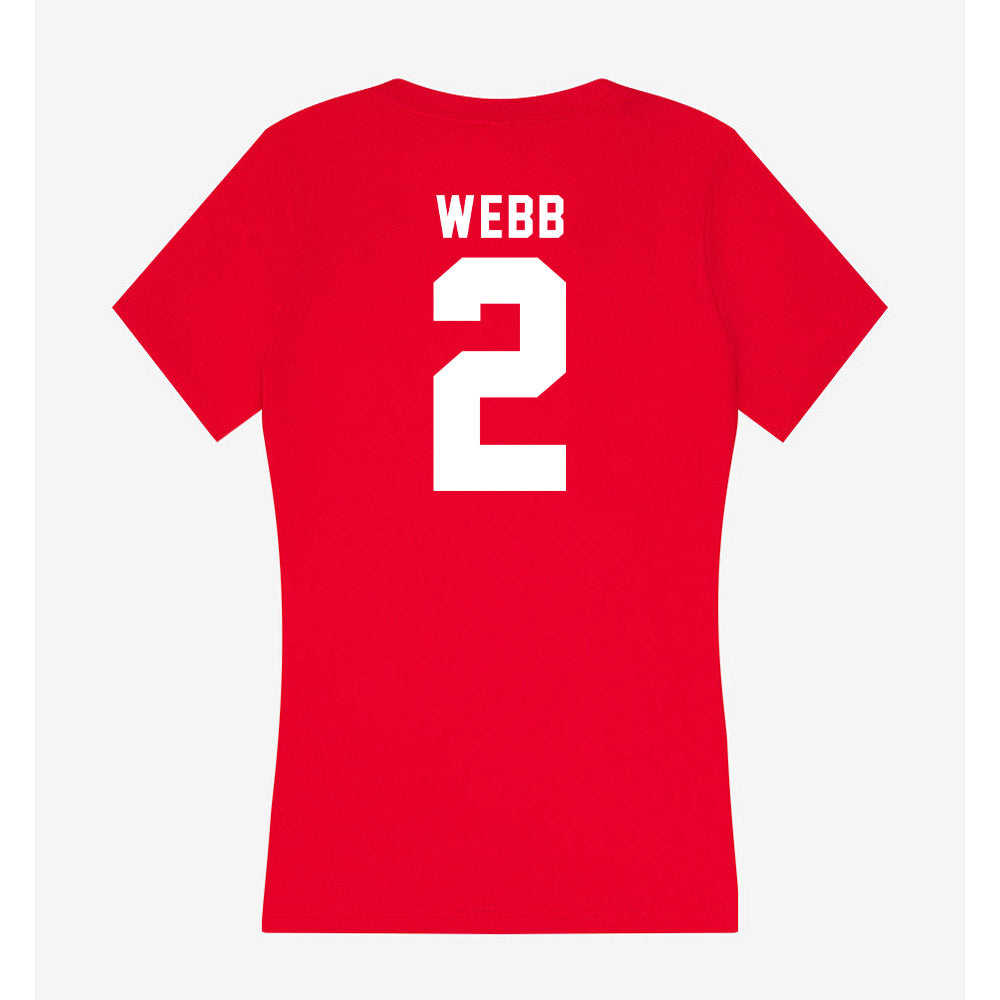 Bradley - NCAA Softball : Hailey Webb - Women's V-Neck T-Shirt-1