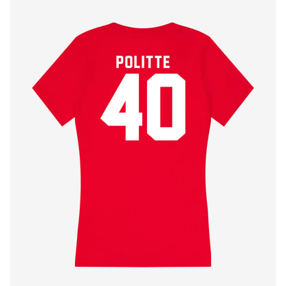 Bradley - NCAA Baseball : Drew Politte - Women's V-Neck T-Shirt-1