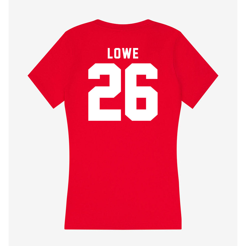 Bradley - NCAA Baseball : Landon Lowe - Women's V-Neck T-Shirt-1