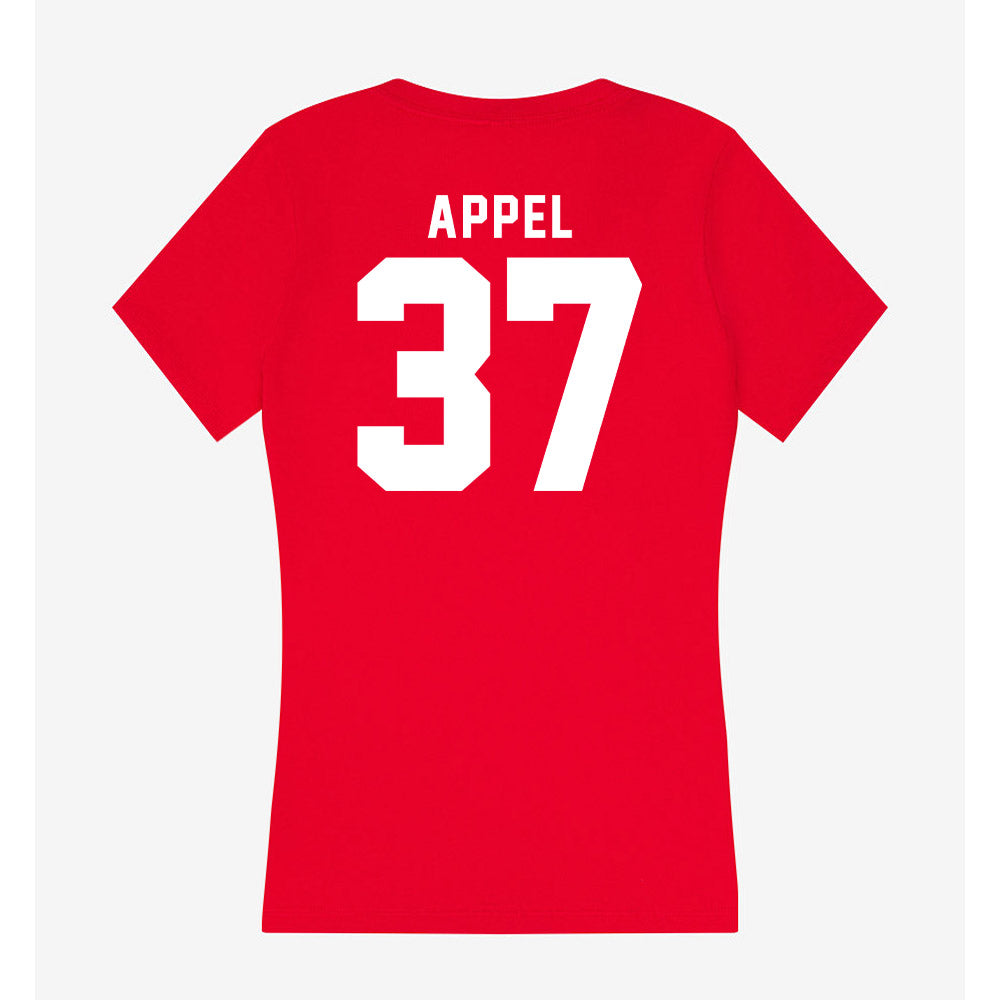 Bradley - NCAA Baseball : Brady Appel - Women's V-Neck T-Shirt-1