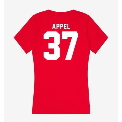 Bradley - NCAA Baseball : Brady Appel - Women's V-Neck T-Shirt-1