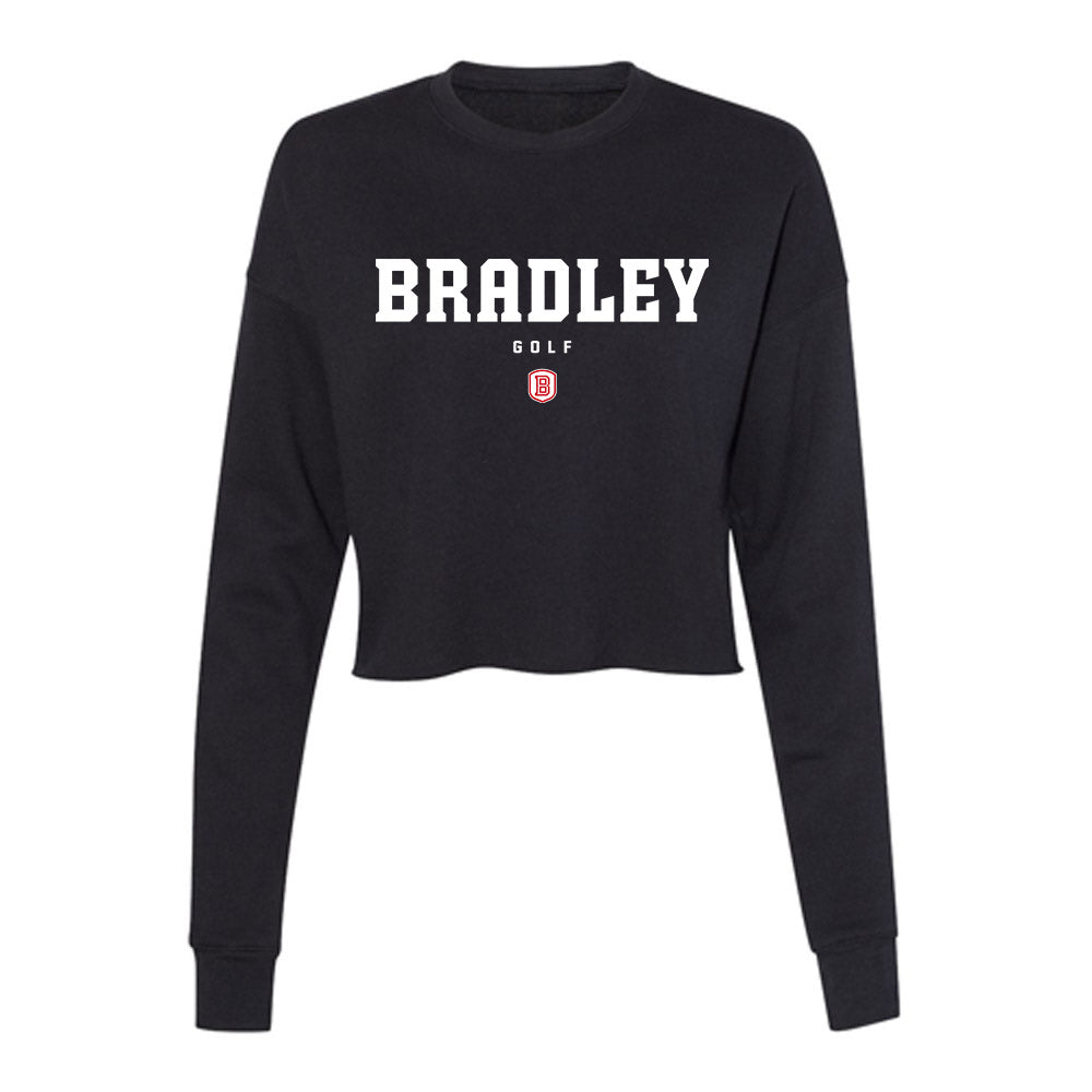 Bradley - NCAA Men's Golf : Tanner Leonard - Women's Cropped Crew Fleece-0