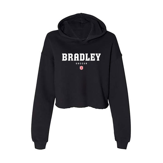 Bradley - NCAA Men's Soccer : Dom Woolley - Women's Crop Fleece Hoodie-0